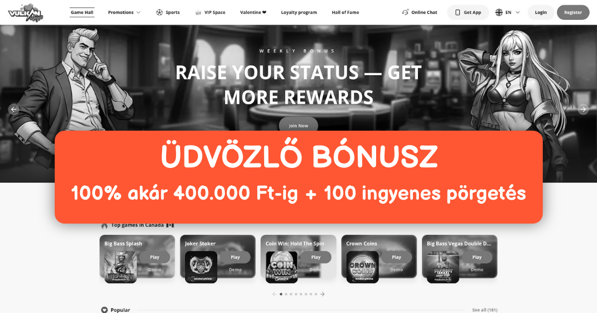 Vulkan Vegas Casino: Legjobb Slotok HU